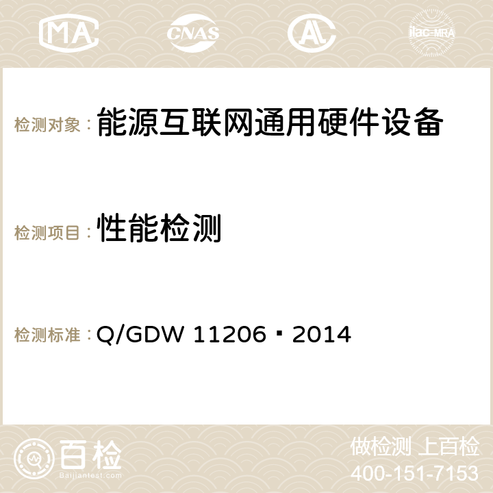 性能检测 电网调度自动化系统计算机硬件设备检测规范 Q/GDW 11206—2014 7.2 7.3 8.3 8.4