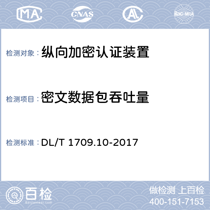 密文数据包吞吐量 DL/T 1709.10-2017 智能电网调度控制系统技术规范 第10部分：硬件设备测试