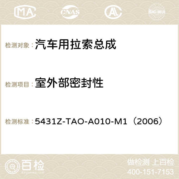 室外部密封性 手动换档总成试验规范 
5431Z-TAO-A010-M1（2006） 6-9
