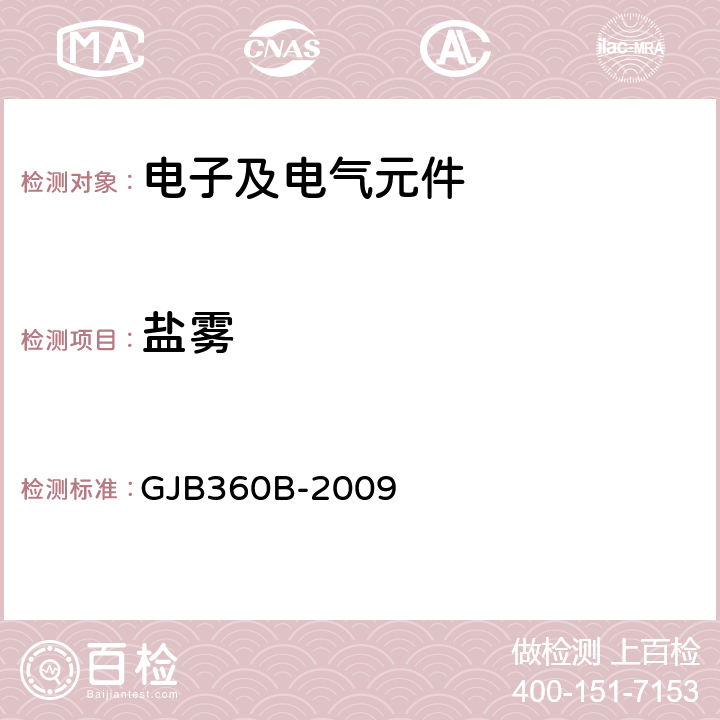 盐雾 电子及电气元件试验方法 GJB360B-2009 方法101