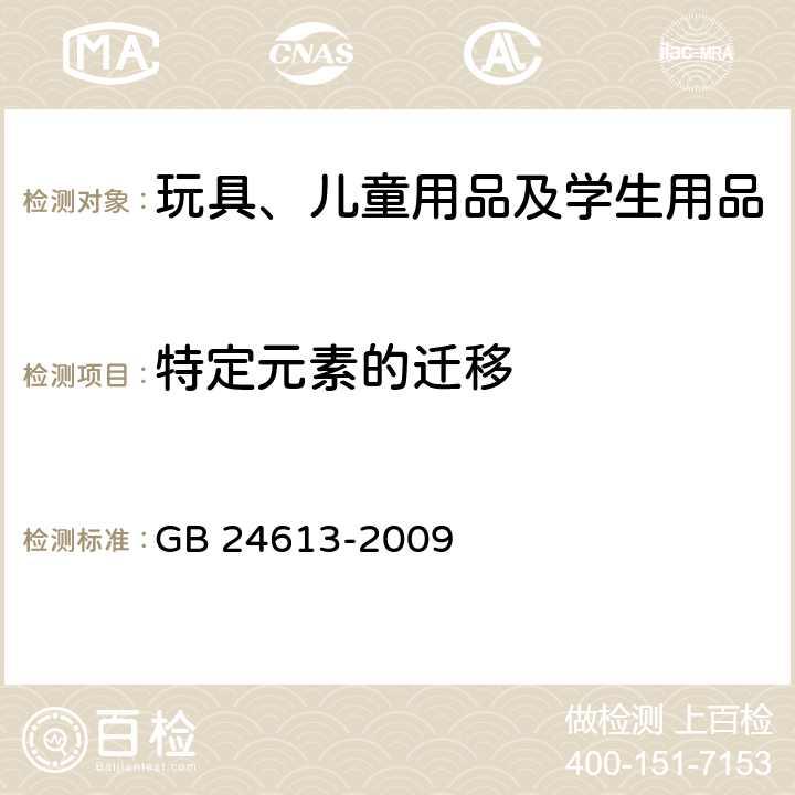 特定元素的迁移 玩具用涂料中有害物质限量 GB 24613-2009 附录B