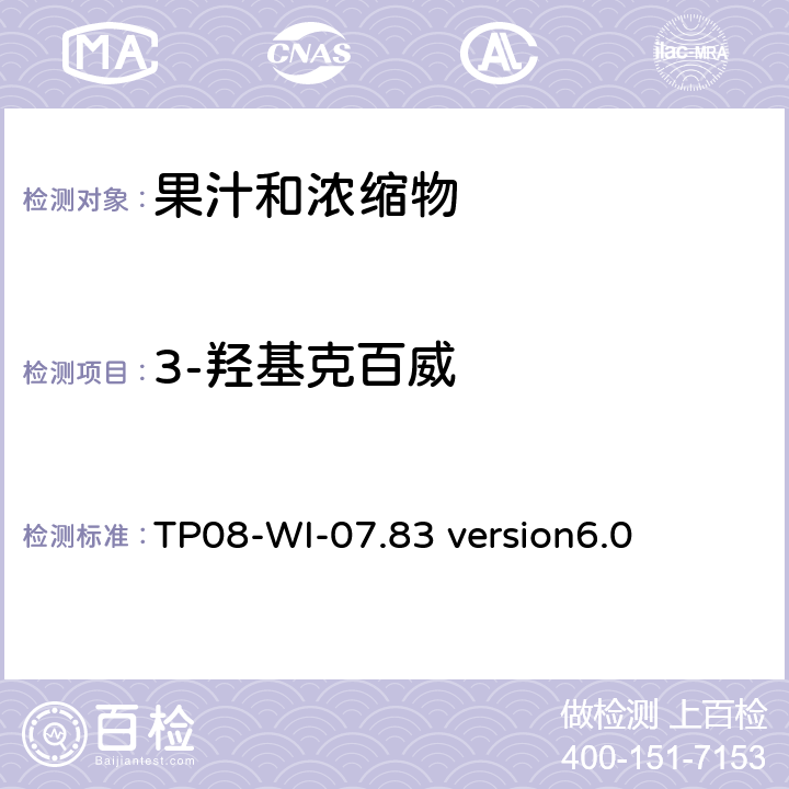 3-羟基克百威 LC/MS/MS测定果汁中农残 TP08-WI-07.83 version6.0