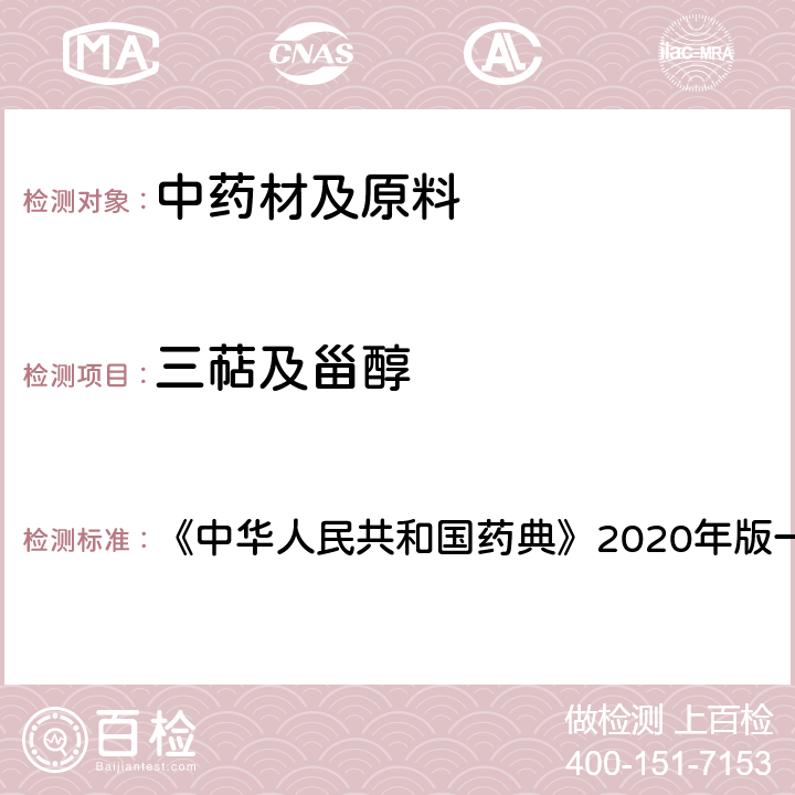 三萜及甾醇 灵芝 含量测定项下 《中华人民共和国药典》2020年版一部 药材和饮片