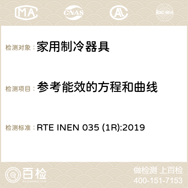 参考能效的方程和曲线 RTE INEN 035 (1R):2019 家用制冷器具的能效 能耗报告、测试方法和标签 RTE INEN 035 (1R):2019 附录B