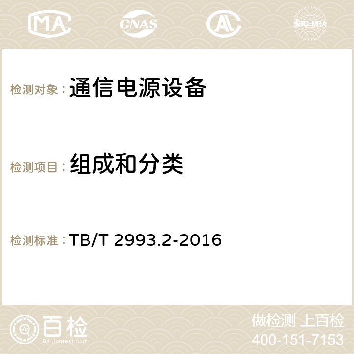 组成和分类 铁路通信电源 第2部分：通信用高频开关电源系统 TB/T 2993.2-2016 4