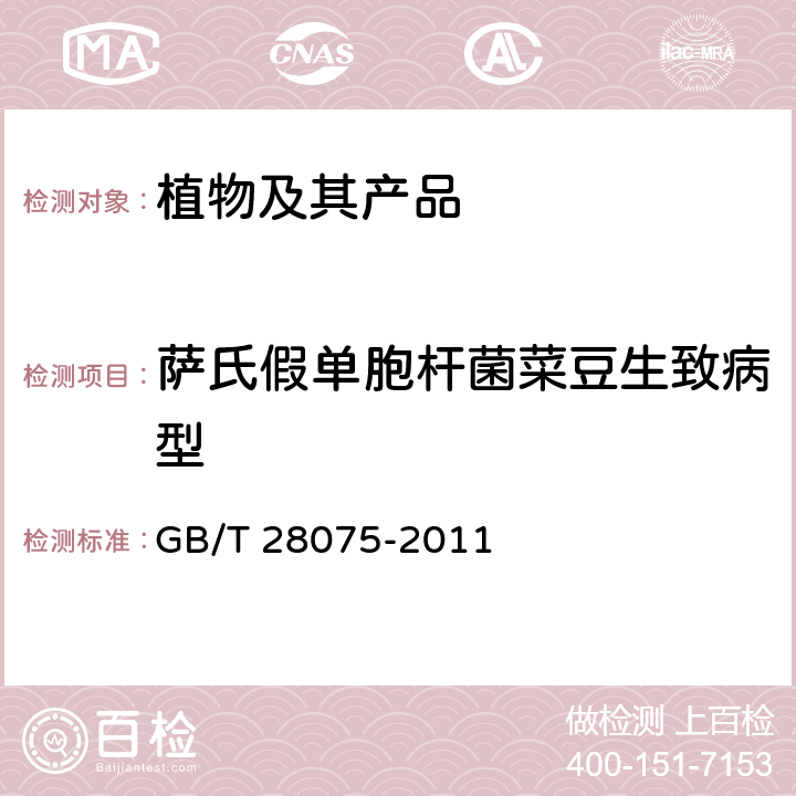 萨氏假单胞杆菌菜豆生致病型 萨氏假单胞杆菌菜豆生致病型检疫鉴定方法 GB/T 28075-2011