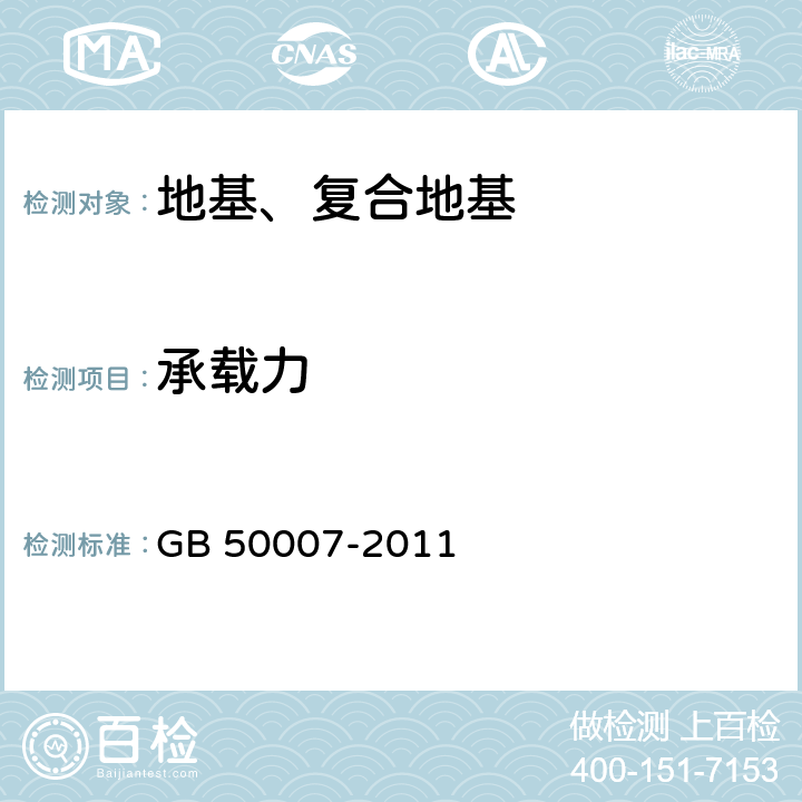 承载力 《建筑地基基础设计规范》 GB 50007-2011 附录C