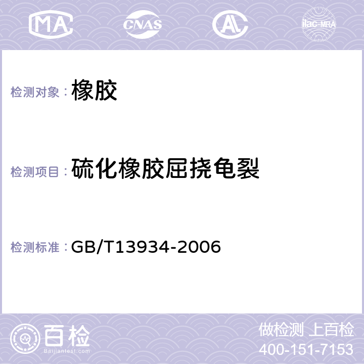 硫化橡胶屈挠龟裂 硫化橡胶或热塑性橡胶 屈挠龟裂和裂口增长的测定（德墨西亚型） GB/T13934-2006