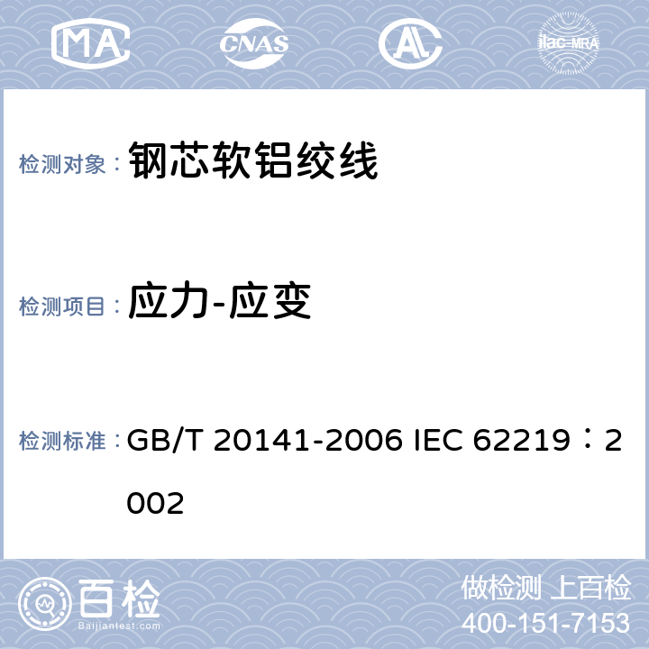 应力-应变 型线同心绞架空导线 GB/T 20141-2006 IEC 62219：2002 附录B