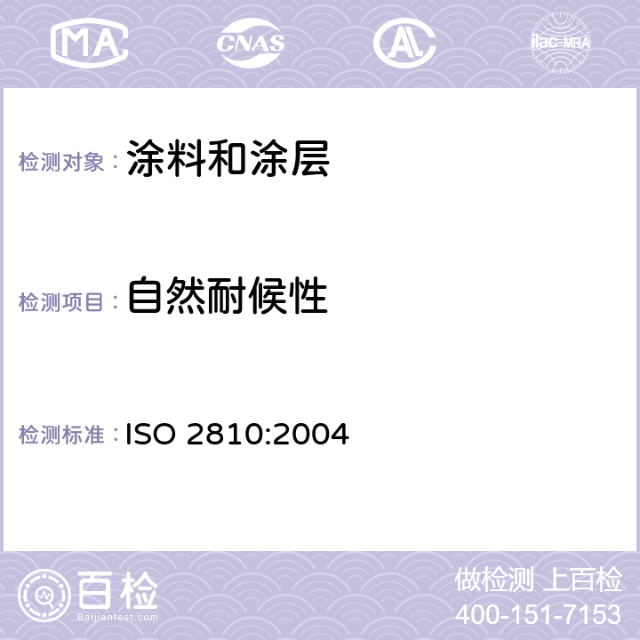 自然耐候性 ISO 2810:2004 色漆和清漆-涂层自然气候曝露-试验及评价 