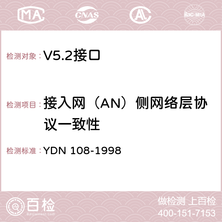 接入网（AN）侧网络层协议一致性 YDN 108-199 V5.2接口一致性测试技术规范 8 6