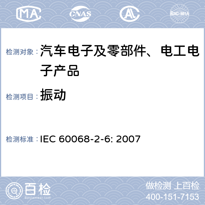 振动 环境试验-第2-6部分：试验Fc：振动(正弦) IEC 60068-2-6: 2007