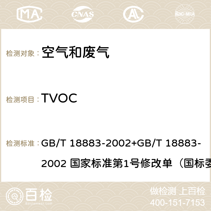 TVOC 室内空气质量标准 GB/T 18883-2002+GB/T 18883-2002 国家标准第1号修改单（国标委工交函[2003]68号） 附录C