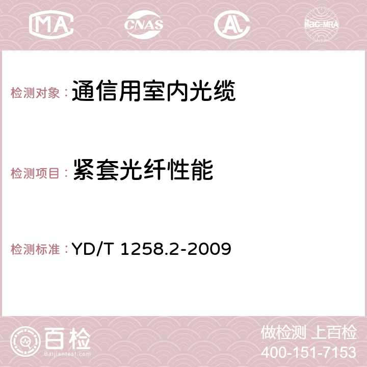 紧套光纤性能 室内光缆系列第2部分：终端光缆组件用单芯和双芯光缆 YD/T 1258.2-2009 附录D3.1～3.2