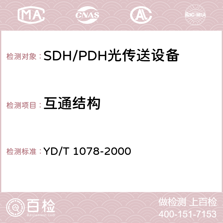 互通结构 YD/T 1078-2000 SDH传输网技术要求--网络保护结构间的互通