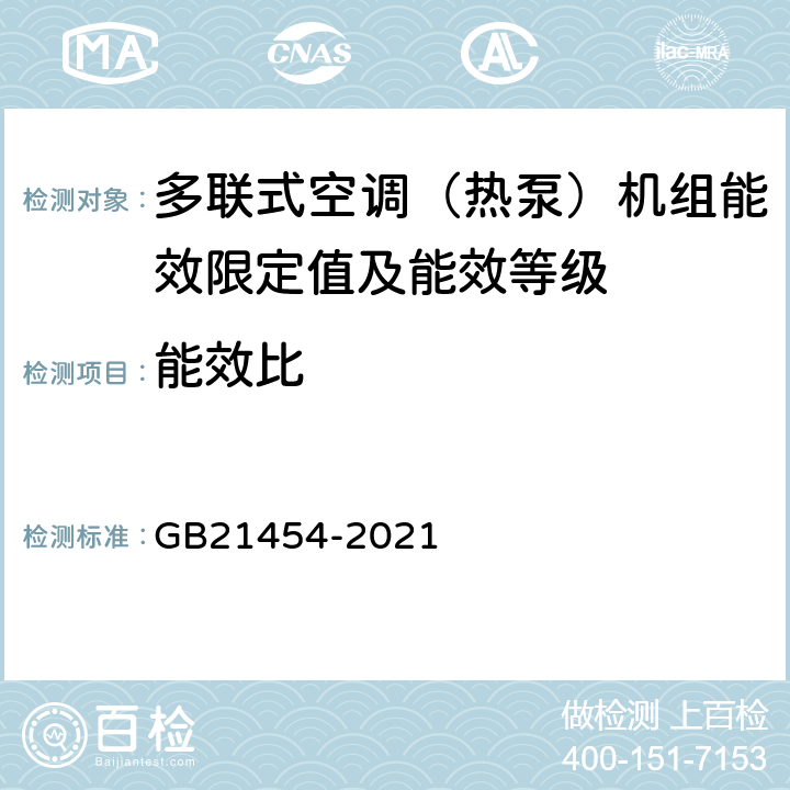 能效比 多联式空调（热泵）机组能效限定值及能效等级 GB21454-2021 4