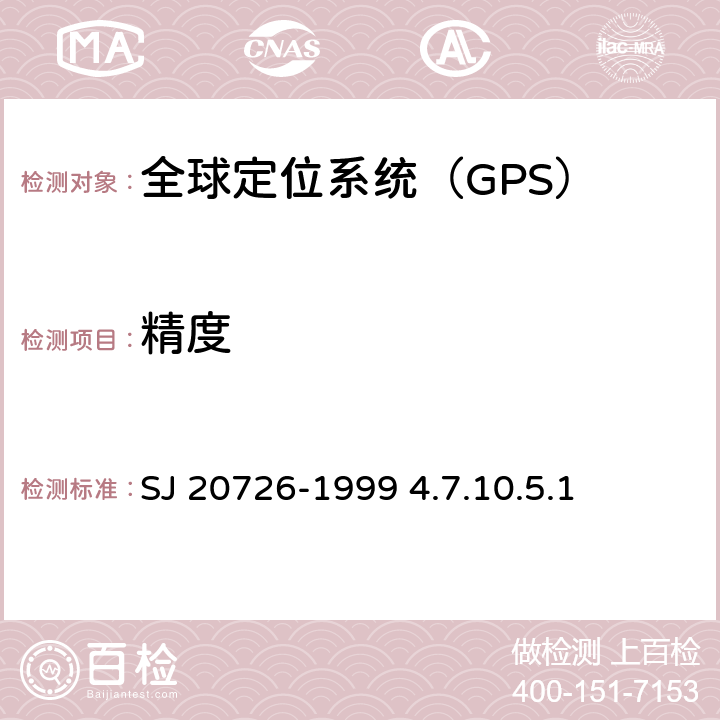 精度 SJ 20726-1999 GPS定时接收设备通用规范  4.7.10.5.1