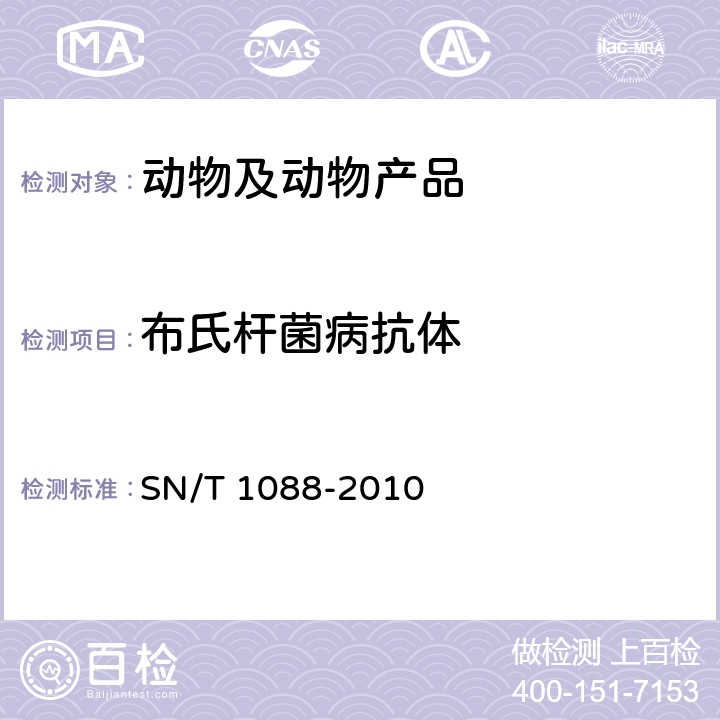 布氏杆菌病抗体 布氏杆菌检疫技术规范 SN/T 1088-2010 附录M 和N