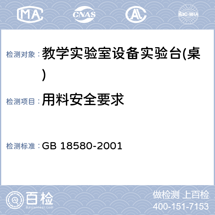 用料安全要求 GB 18580-2001 室内装饰装修材料 人造板及其制品中甲醛释放限量