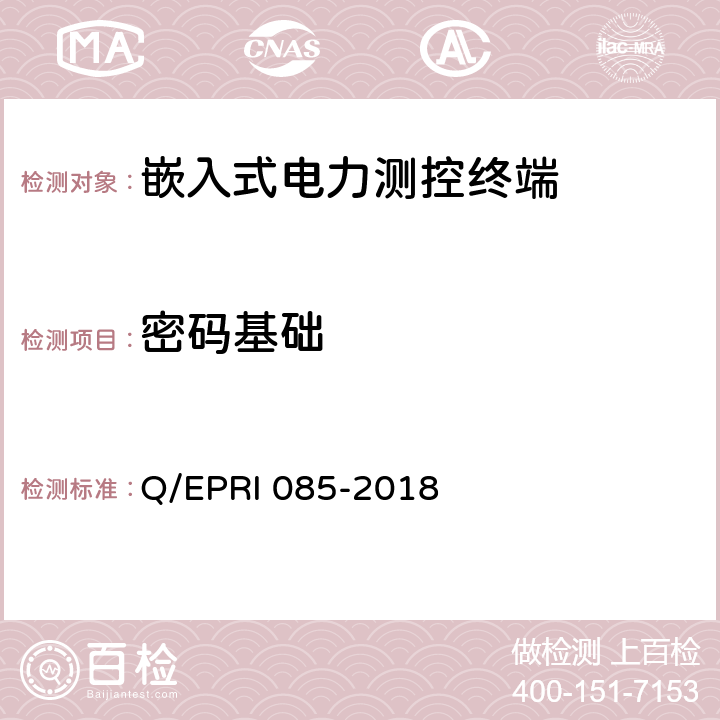密码基础 RI 085-2018 《电力测控终端安全性测试方法》 Q/EP 5.3.1