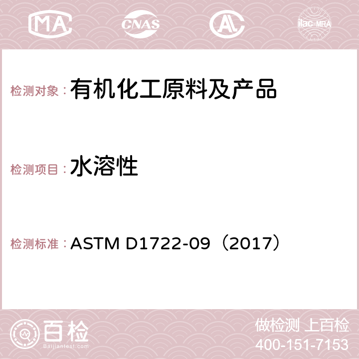 水溶性 水溶性溶剂的水混溶性的试验方法 ASTM D1722-09（2017）