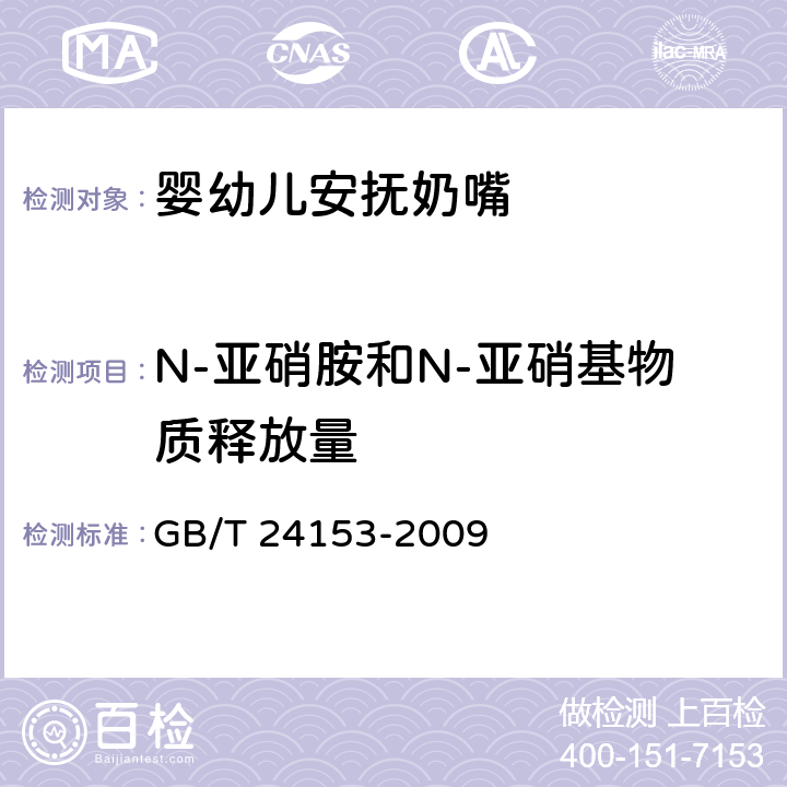 N-亚硝胺和N-亚硝基物质释放量 橡胶及弹性体材料 N-亚硝基胺的测定 GB/T 24153-2009