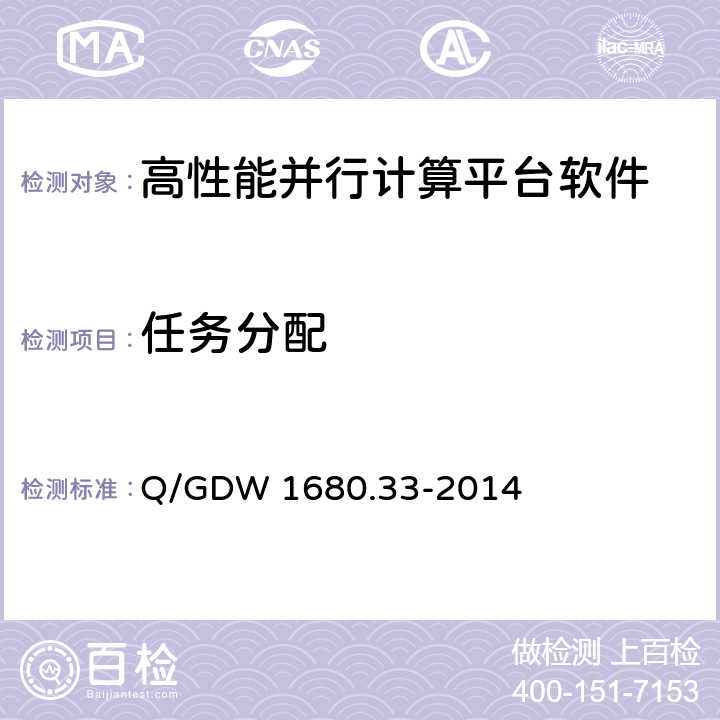 任务分配 智能电网调度控制系统 第3-3部分：基础平台 平台管理 Q/GDW 1680.33-2014 14.1