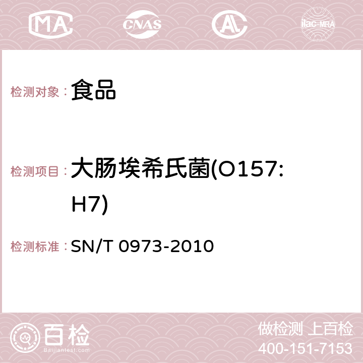 大肠埃希氏菌(O157:H7) 进出口肉、肉制品及其他食品中肠出血性大肠杆菌O157：H7检测方法 SN/T 0973-2010