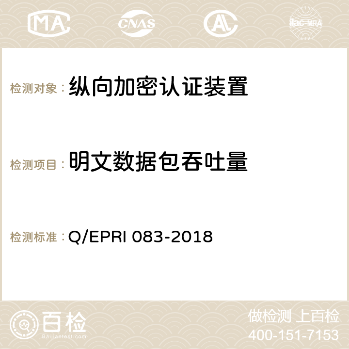 明文数据包吞吐量 《电网调度控制系统硬件设备安全性测试方法》 Q/EPRI 083-2018 5.3.3.3