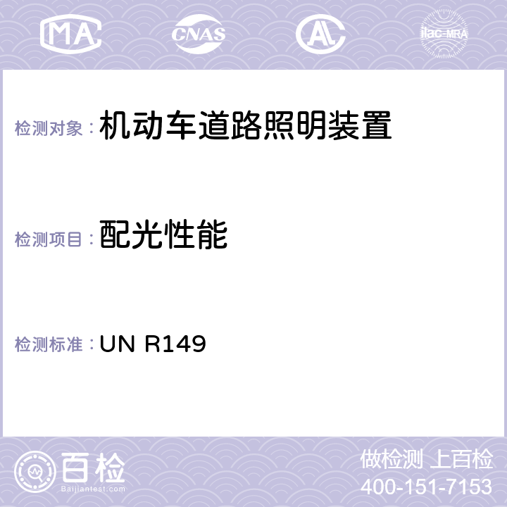 配光性能 关于批准机动车道路照明装置的统一规定 UN R149 4.15 附录4