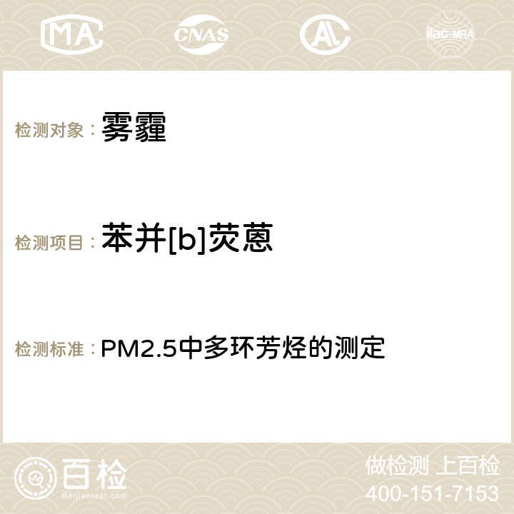 苯并[b]荧蒽 空气污染对人群健康影响监测工作手册（2021） PM2.5中多环芳烃的测定 第四节