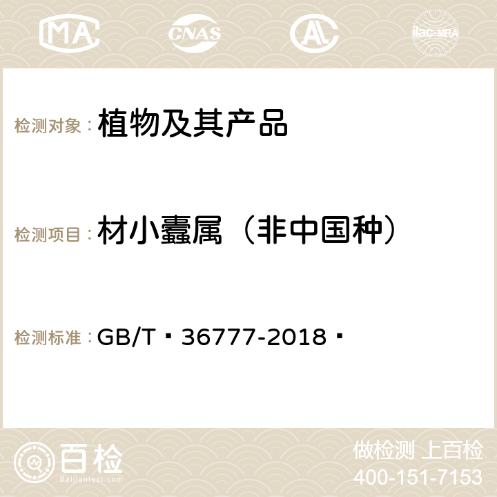 材小蠹属（非中国种） 材小蠹属(非中国种)检疫鉴定方法 GB/T 36777-2018 
