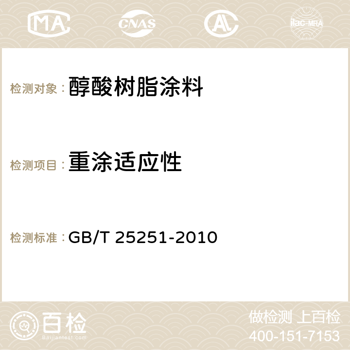 重涂适应性 醇酸树脂涂料 GB/T 25251-2010