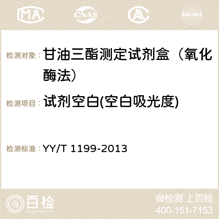 试剂空白(空白吸光度) 甘油三酯测定试剂盒（酶法） YY/T 1199-2013