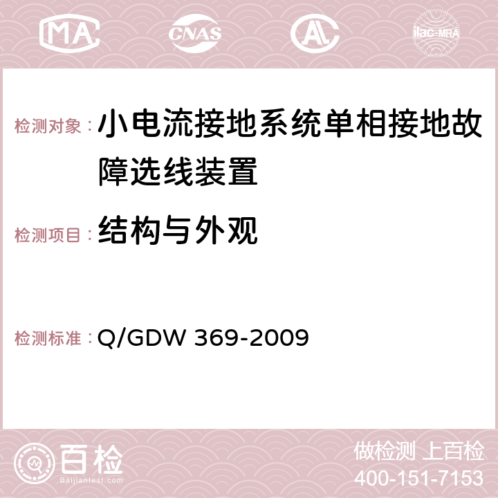 结构与外观 小电流接地系统单相接地故障选线装置技术规范 Q/GDW 369-2009 4.13, 5.13