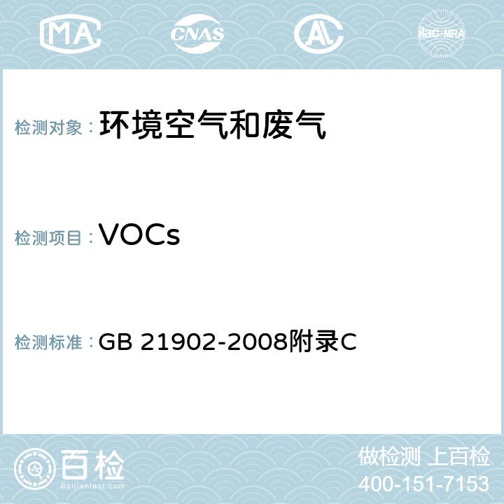 VOCs GB 21902-2008 合成革与人造革工业污染物排放标准