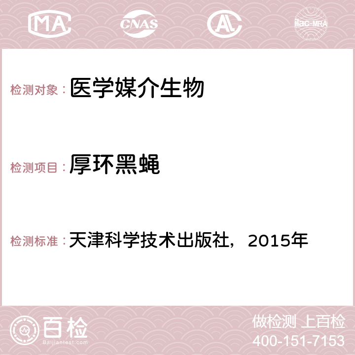 厚环黑蝇 《中国国境口岸医学媒介生物鉴定图谱》 天津科学技术出版社，2015年 P255