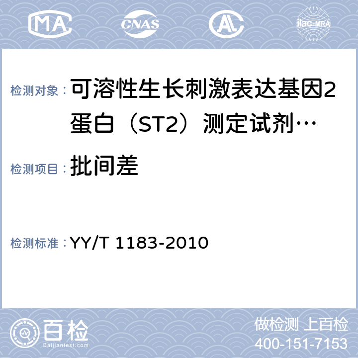 批间差 酶联免疫吸附法检测试剂（盒） YY/T 1183-2010 5.1.7