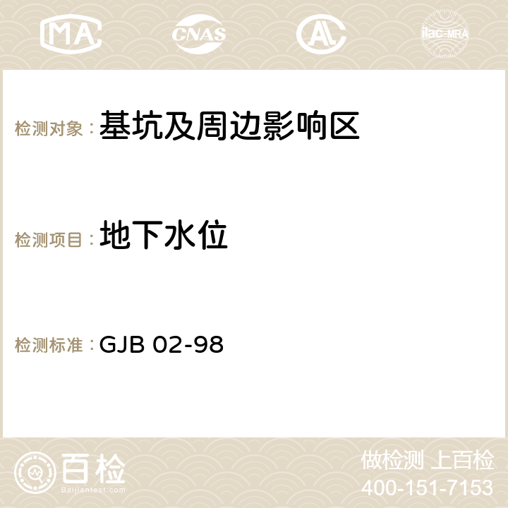 地下水位 广州地区建筑基坑支护技术规定 GJB 02-98 3.4；10.3