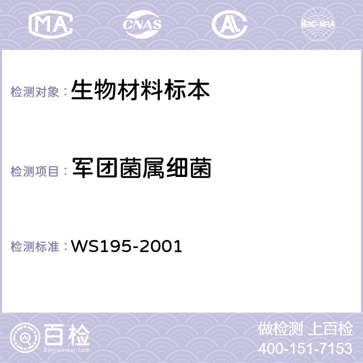 军团菌属细菌 军团病诊断标准及处理原则 WS195-2001 附录A5