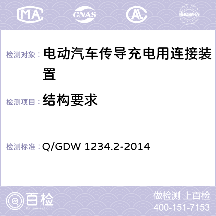 结构要求 电动汽车充电接口规范 第2部分：交流充电接口 Q/GDW 1234.2-2014 4