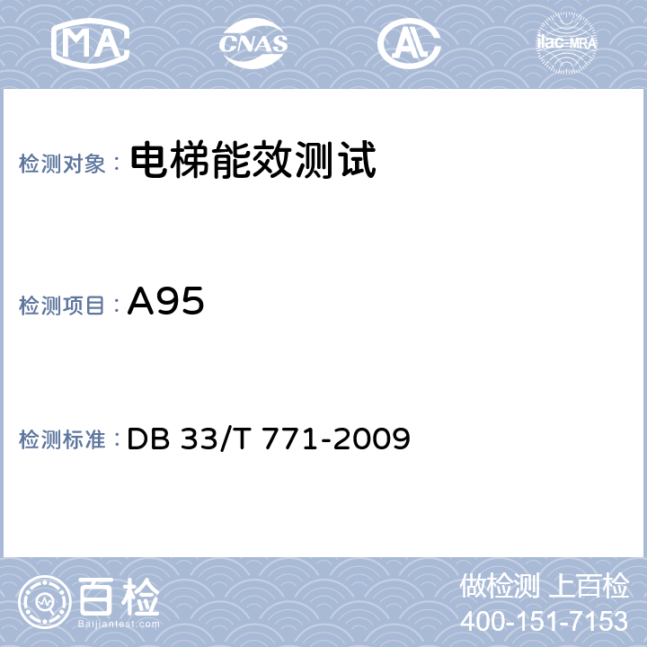 A95 电梯能源效率评价技术规范 DB 33/T 771-2009