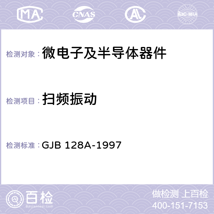 扫频振动 半导体分立器件试验方法 GJB 128A-1997 2056