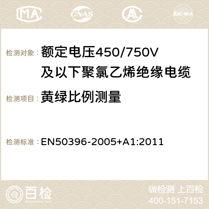 黄绿比例测量 低压能源电缆的非电气试验方法 EN50396-2005+A1:2011 5.2