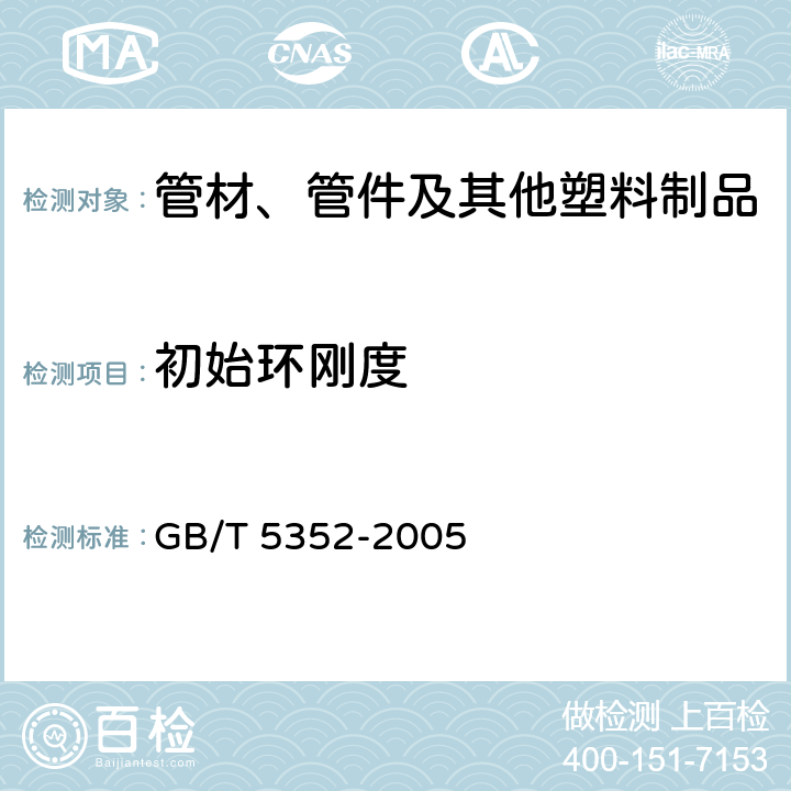 初始環剛度 纖維增強熱固性塑料管平行板外載性能試驗方法 GB/T 5352-2005 全部條款