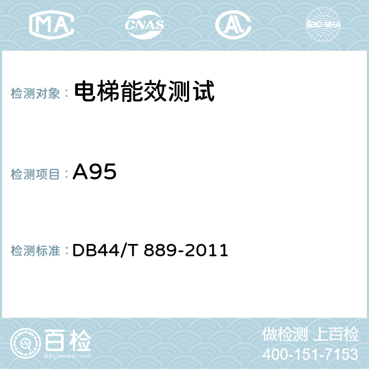 A95 电梯能效测定方法 DB44/T 889-2011