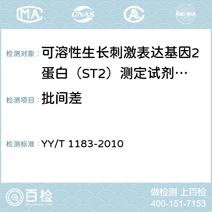 批间差 酶联免疫吸附法检测试剂（盒） YY/T 1183-2010 5.2.6