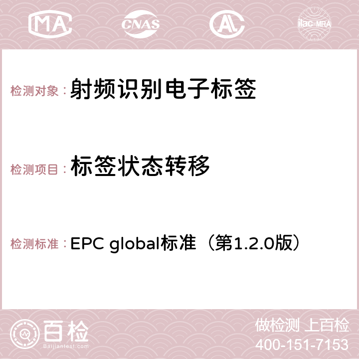 标签状态转移 EPC射频识别协议——1类2代超高频射频识别——用于860MHz到960MHz频段通信的协议 EPC global标准（第1.2.0版） 6，7