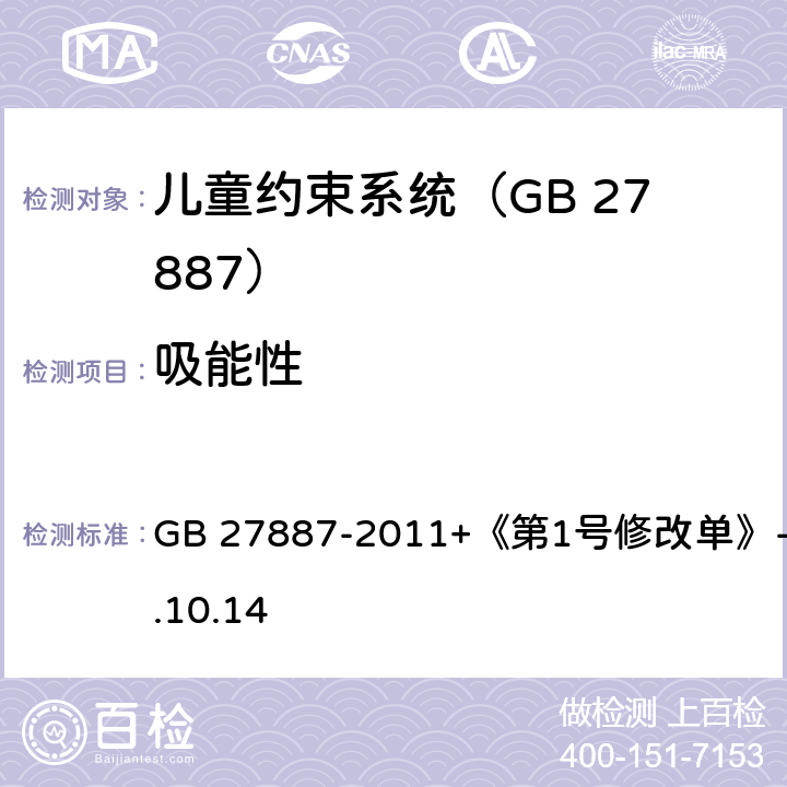 吸能性 机动车儿童乘员用约束系统 GB 27887-2011+《第1号修改单》-2019.10.14 附录Q、附录R