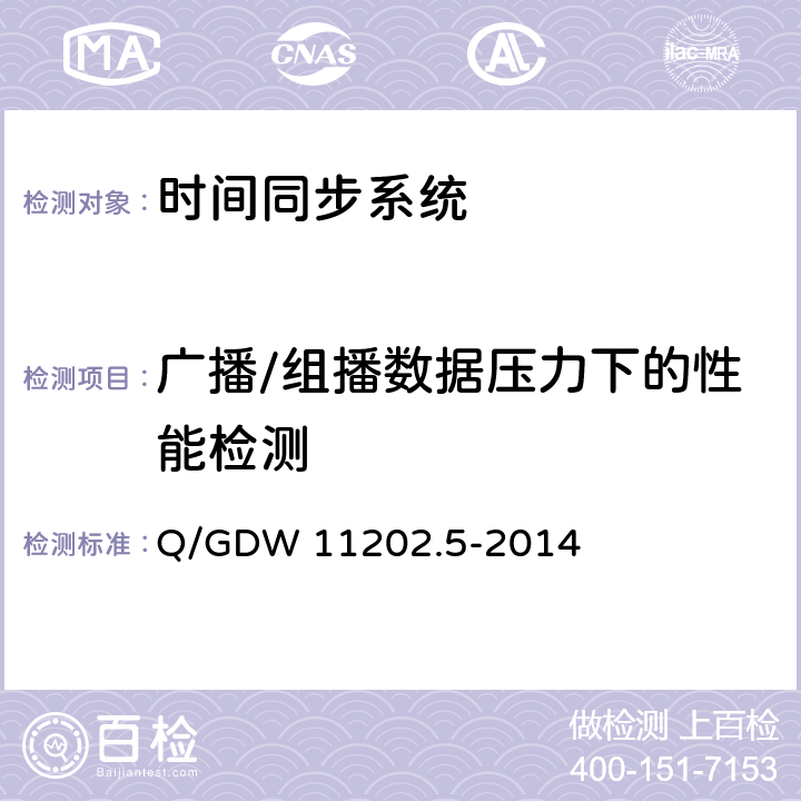 广播/组播数据压力下的性能检测 智能变电站自动化设备检测规范 第5部分：时间同步系统 Q/GDW 11202.5-2014 7.2.9